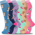 fenglaoda Compression Socks Women Men 6 Pairs, Knee High Best Support Circulation Socks for Running, Travel, Flight, Nurse by fenglaoda