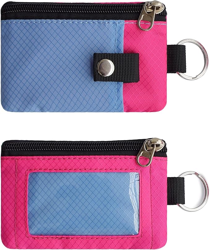 CHENSPRX Minimalist RFID Blocking Small Wallet with ID Window,WaterResistant Zip Id Case Wallet with Lanyard Keychain for Cards,Cash,Travel,Women,Men - Image 5