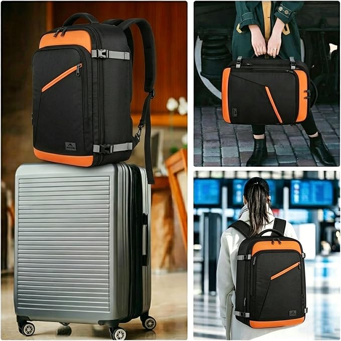MATEIN Carry on Backpack for Airplane, Expandable Travel Bag for Travelling | Airline Approved with Hidden Shoulder Strap, Fit Overhead Bin, Water Resistant, Lightweigth Casual Daypack Bags for Men Women - Image 6