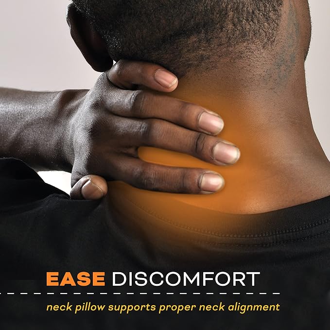 Travel Neck Pillow Washable Cover Comfortable Memory Foam Airplane Travel Accessories Essentials Plane Neck Support Pillow for Neck Pain Relief and Sleeping Grey - Image 8