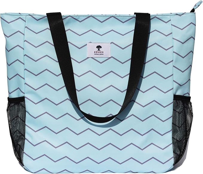 ESVAN Original Floral Water Resistant Large Tote Bag Shoulder Bag for Gym Beach Travel Daily Bags Upgraded - Image 3