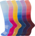 fenglaoda 6 Pairs Compression Socks for Women & Men Knee High Cute Circulation Socks for Nurse Pregnant Travel Athletic by fenglaoda