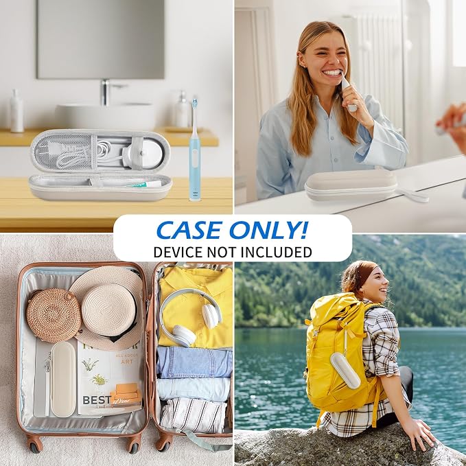 Toothbrush Travel Case for Oral B/Oral-B Pro 1000 1500 5000 7000 & Philips Sonicare 4100 1100 5300 5100 6100/iO Electric Toothbrush, Hard Protective Storage Bag (Starlight case&toothbrush cap) - Image 5