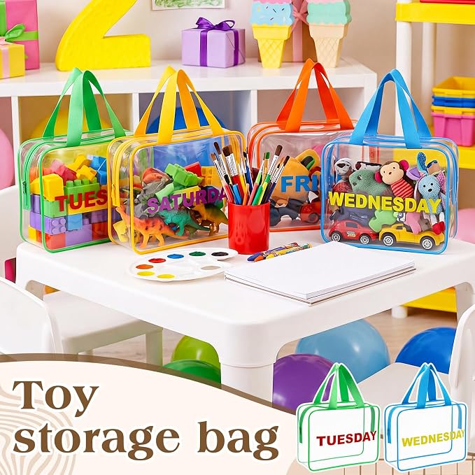 Woanger 7 Pack Packing Cubes for Travel Days of Week Packing Cubes Clear Camping Organizer Storage Bags Handbags for Travel Suitcase - Image 7