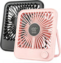 Ouddy Mode 2 Pack Small Desk Fan, Rechargeable Quiet Portable Travel Fan | 100 Wind Speeds Digital Display Black and Pink Personal Fans for Office Bedroom Home Outdoor by OuddyMode