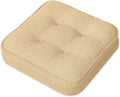 GOFORIT Memory Foam Cushion，Square Seat Cushions for Dining Chairs,Non-Slip Chair Pads with Removable Cover, 16'' x 16'', Khaki by Unknown