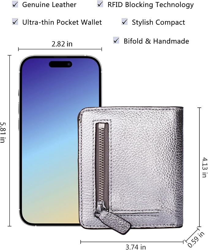 Small Leather Wallet for Women, Ladies Credit Card Holder RFID Blocking Women's Mini Bifold Pocket Purse - Image 5