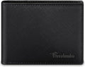 Travelambo Leather Wallet for Men, Slim Minimalist RFID Credit Card Holder | Mens Thin Bifold Pocket Wallet, Gift for Father, Crosshatch Black by Travelambo
