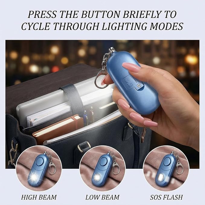 Personal Alarm for Women Keychain Alarm: Qoosea 135dB Emergency Keychain Siren with Strobe Light Loud Siren for Women Kids Students Seniors Emergency Self-Defense for Night Sports - Image 5