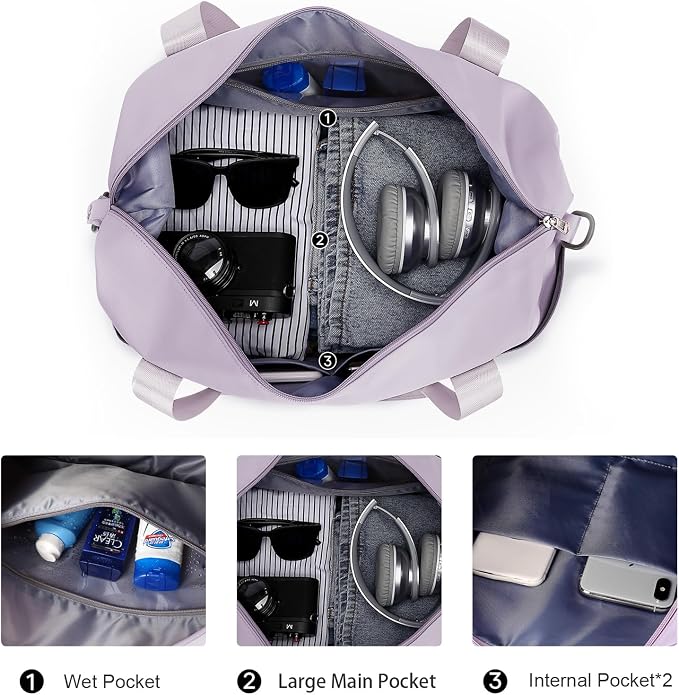 Travel Duffel Bag, Sports Tote Gym Bag, Shoulder Weekender Overnight Bag for Women - Image 7