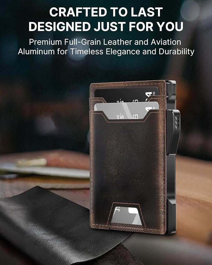 typecase Wallet for Men: Rfid-blocking with Money Clip Slim Leather Bifold ID Window Smart Pop Up Card Case Front Pocket Wallet with Gift Box (Burnished Black) - Image 6