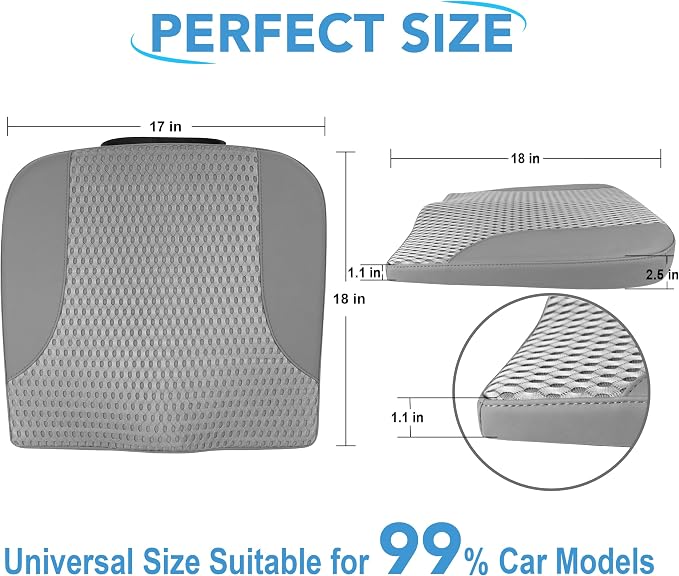 Lofty Aim Car Seat Cushion, Car Seat Pillow, Automotive Cushion | Memory Foam Car Seat Cushion for Long Driving, Butt Pillow for Pain Relief, Driver Seat Cushion for Car, Office, Dark Gray - Image 9