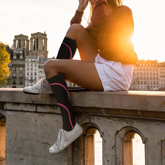 hello momoya Compression Socks for Women Men Circulation Knee High 8 Pairs for Nurses, Running, Travel, Athletic - Image 2