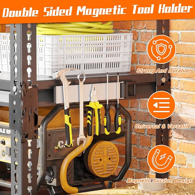 Double Sided Magnetic Tool Holder Heavy Duty,12 Inch Rust-Resistant Magnetic Tool Bar with a Quick- release Handle, Magnetic Tool Organizer Strip for Garage, Workshop, Jobsite, Shed and Kitchen - Image 4