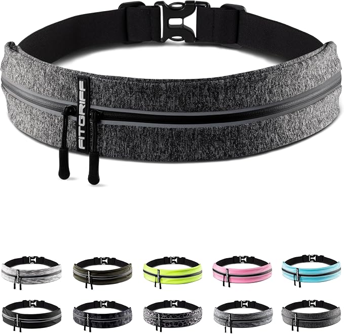 Fitgriff® Running Belt for Men & Women - Secure Jogging Pouch for Phone, Keys & Essentials - For All Cell Phones by FITGRIFF