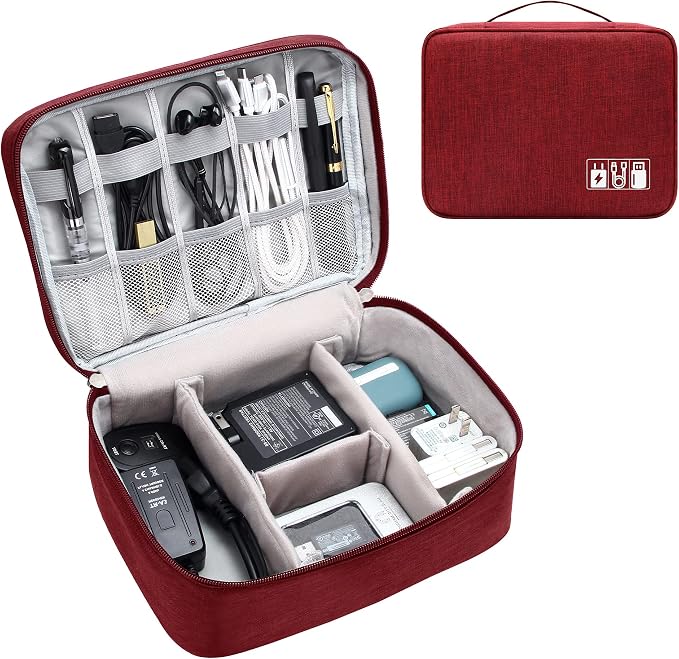 Electronics Organizer Travel Cable Organizer Bag Waterproof Portable Digital Storage Bag Electronic Accessories Case Cable Charger Organizer Case by YOUBDM