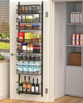 VyGrow Over the Door Pantry Organizer, 8-Tier Over the Door Organizer with Adjustable Basket, Pantry Door Organization for Pantry Kitchen Storage Room Spice Rack, Black by VyGrow