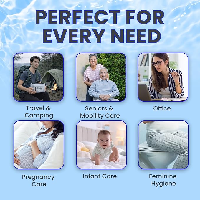 2Clean Portable Electric Travel Bidet, USB Rechargeable for Men & Women | 2.3L water container with adjustable spray for portable hygiene. Ideal for travel, camping, outdoor use, and everyday comfort - Image 5