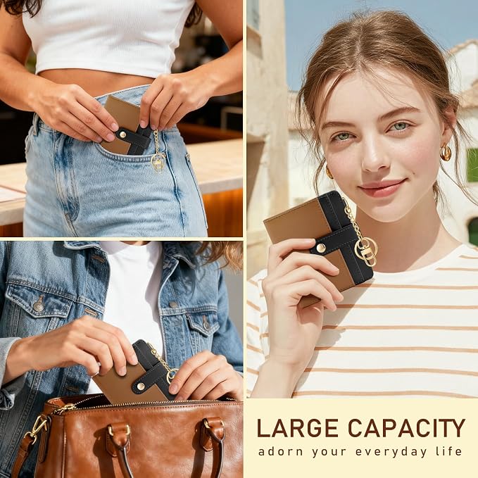 Jogjam Small Ladies Wallet, Rfid Slim Thin Compact Women Credit Card Holder | PU Leather Bifold Cash Zipper Coin Pocket ID Window, for Female Ladies Teen Girls Girly Gifts - Image 2