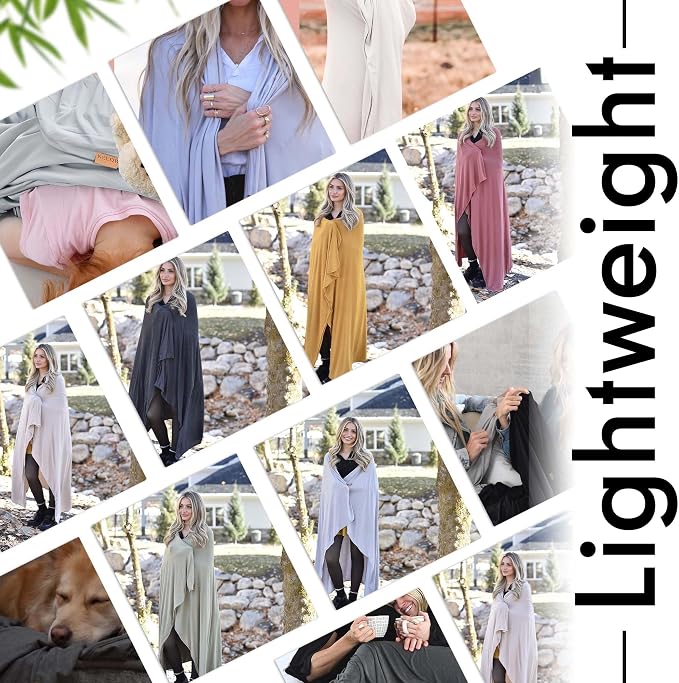 Luxury Cooling Travel Blanket - Stretchy, Lightweight Soft & Breathable Shawl Wraps for Women - Image 3