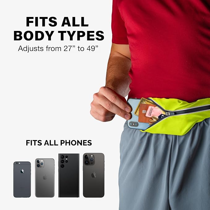 Reflective Night-Running Bel, Slim & Secure, Fits ALL Phones, Keys, Cards | Designed for Night-Running,Running Waist Pack for Men, Slim Running Belt Fanny, Comfortable for Long Runs, Adjustable Sizing - Image 2