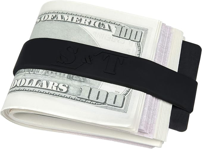 Money Bands (Set of 4) - Money Bands for Large Amounts of Money and Cards - Silicone Bands - Wallet Alternative by STEPHANANDTHEODORE