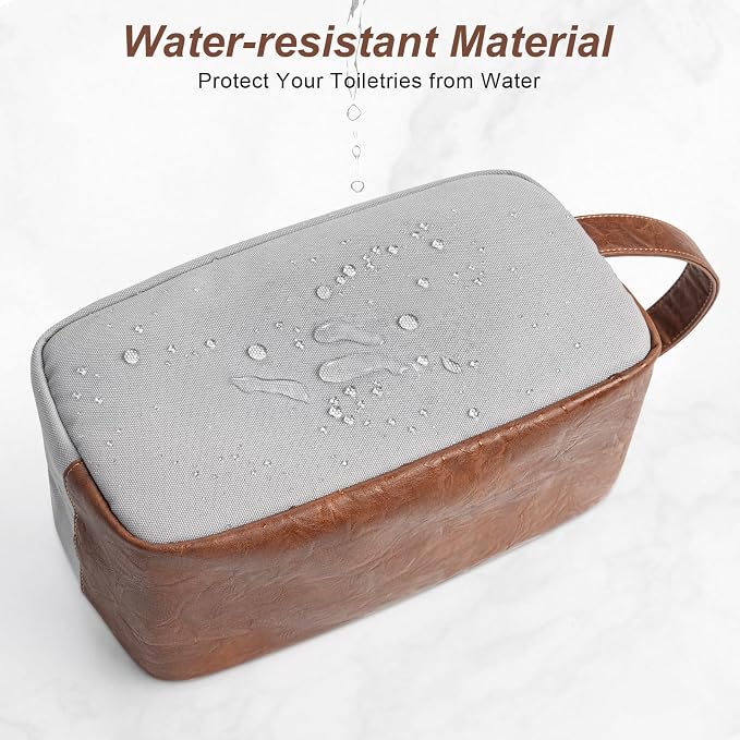 Travel Toiletry Bag for Men, Hanging Toiletry Organizer, Water Resistant Shaving Kit with Large Capacity for Travel Accessories (Grey, Medium) - Image 5