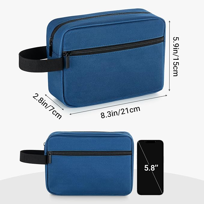 Elviros Travel Toiletry Bag for Women and Men,Lightweight Makeup Bag Hanging Dopp Kit with Shaving Compartment Cosmetic Organizer Small Tool Bag Travel Essentials,Gifts for Men(Navy Blue) - Image 4