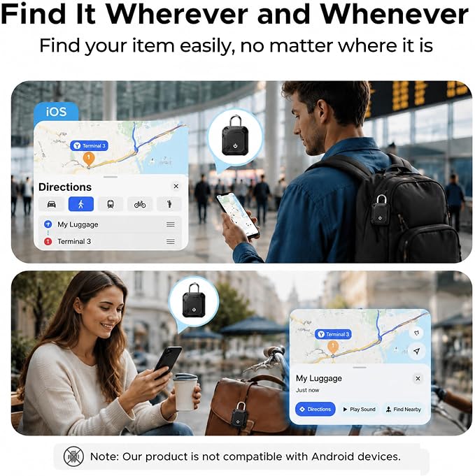 Tracker Tag 1 Pack(iOS Only), Bluetooth Trackers for Apple Find My, 7-Year Battery Life, IP68 Waterproof, Item Finders Smart Tag for Keys, Luggage, Backpack-[Apple MFi Certified] - Image 2