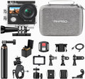 AKASO Brave 4 Action Camera with Selfie Stick Tripod and Carry Bag Bundle | 20MP EIS WiFi 170° FOV 5X Zoom Waterproof Underwater Camera for Snorkel, Travel, Bicycle, Helmet, Motorcycle Accessories Kit by AKASO