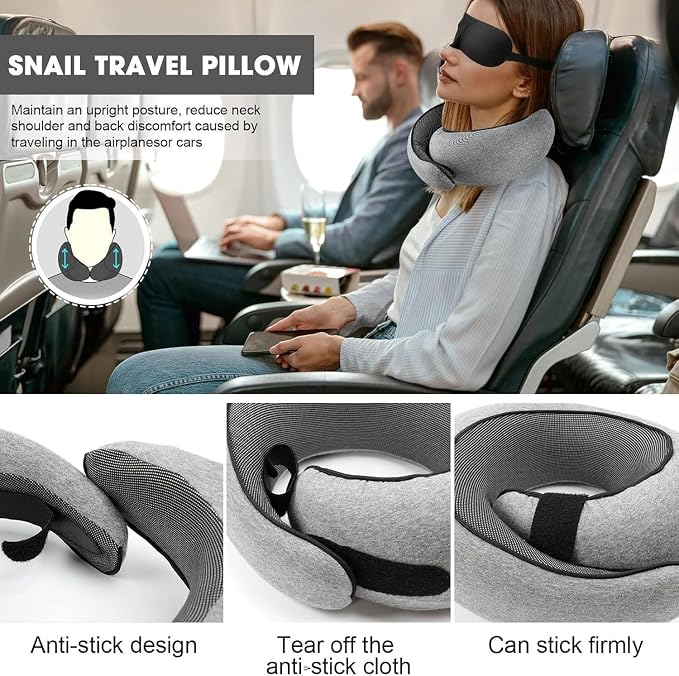 WEERSHUN Travel Pillow for Airplanes, 2026 New Memory Foam Neck Pillow with Chin Wrap for Traveling, Suitable for Airplanes, Offices and Cars - Image 3