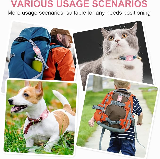 Smart Pet Tracker for Collar - Dog Tracker Pet Location Tracker with Holder | Real-Time Location, No Monthly Fee/ SIM Card, Work with Android Only (Not for IOS), Ultra-Slim, IP68 Waterproof Holder, Pink - Image 6