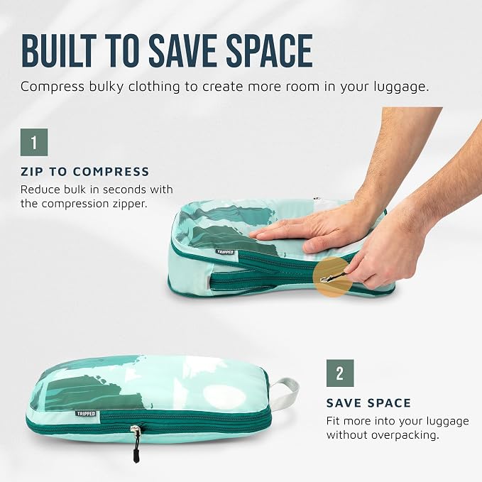 TRIPPED Travel Gear Large Compression Packing Cubes 7-Piece Set for Travel - Image 5