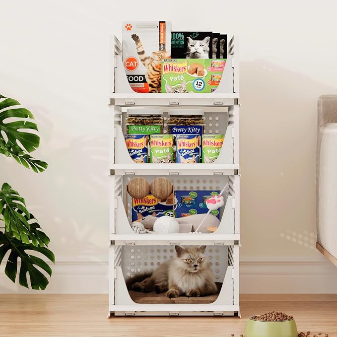 5 Pack Stackable Plastic Storage Closet Organizers and Storage Bins Drawer Shelf Storage Container for Wardrobe Cupboard Kitchen Bathroom Office White | Drawer Shelf Storage Container for Wardrobe Cupboard Kitchen Bathroom Office White Foldable Multifu... - Image 6