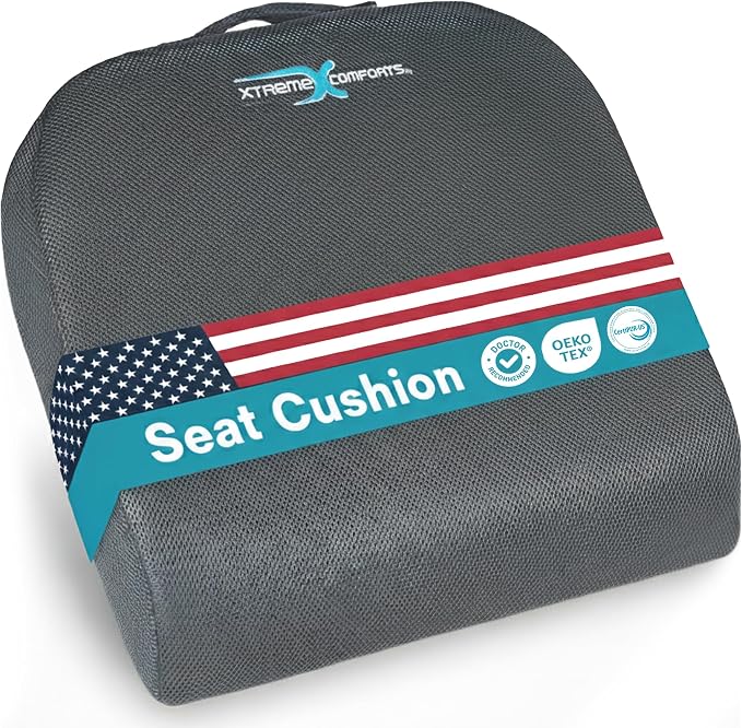 Xtreme Comforts Seat Cushions | Office Chair Cushions for Desk, Car, Wheelchair| Ergonomic Memory Foam Seat Cushion for Support & Comfort | Helps Improve Sitting Posture for Work & Body Relief - Image 8