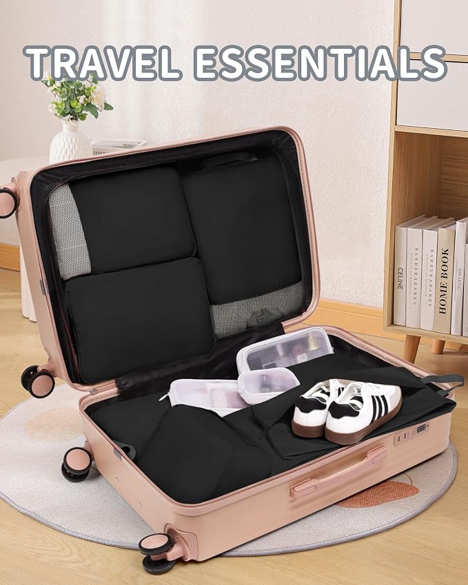 11-Piece Expandable Compression Packing Cubes, Travel Luggage Organizers Set for Suitcase, Lightweight Fabric Packing Bags for Travel Essentials Black - Image 6