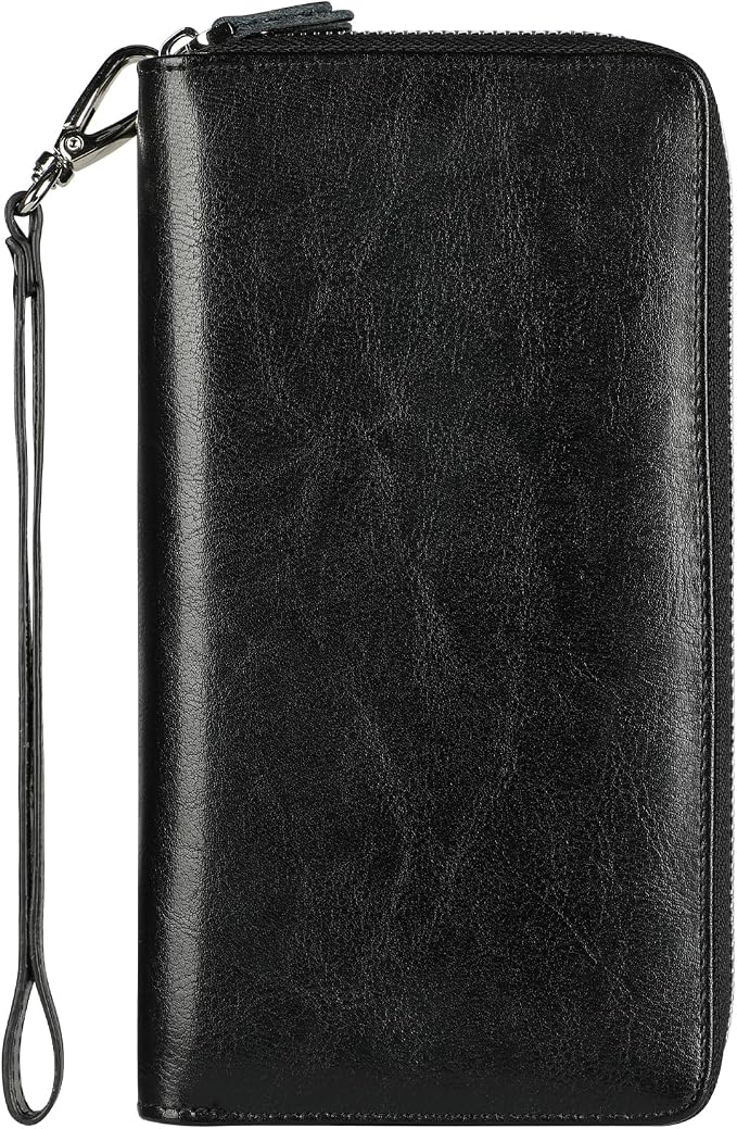 Small Compact Women Wallet RFID Blocking Genuine Leather Bifold Purse with ID Windows by Lavemi