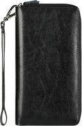 Small Compact Women Wallet RFID Blocking Genuine Leather Bifold Purse with ID Windows by Lavemi