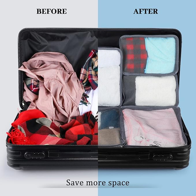Tudomro 12 Pcs Large Packing Cubes Luggage Organizers for Suitcase Mesh Travel Organizer Bags Travel Packing Organizers for Traveling Camping Hiking - Image 5