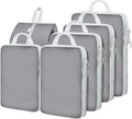 6 Set Compression Packing Cubes, Suitcase Organizer, Lightweight Travel Essentials, Compression Bags For Travel Accessories Luggage Storage Set (6Pcs, Gray) by Unknown