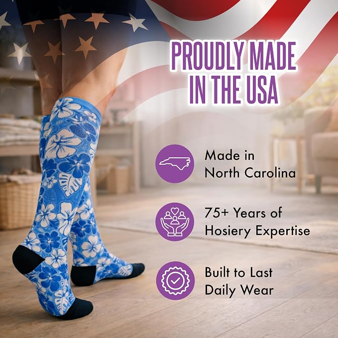 Crazy Compression Socks, Comfortable Support Socks for Recovery, Travel, Hiking, and Long-Hour Comfort w/Fun Designs - Image 6