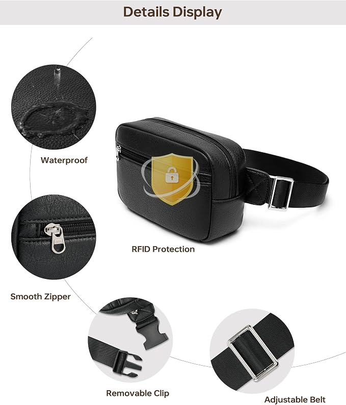 Fanny Packs Belt Bag For Women Men Everywhere Small Fashion Crossbody Bags Waist Pack Vegan Leather Waterproof Cute Sling Chest Bag For Women - Image 4