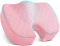 Seat Cushion, Memory Foam Office Chair Cushion - Pink, Large | for Car Seat, Airplane, Desk Chair - Sciatica & Hip & Coccyx Pain Relief Cushion for Long Sitting Office Workers, Car Drivers by TushGuardSeatCushonsPillows