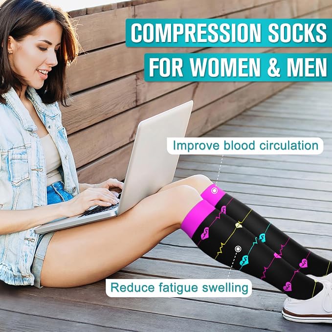 Copper Compression Socks for Women & Men (6 pairs) - Best Support for Nurses, Running, Hiking, Recovery - Image 3