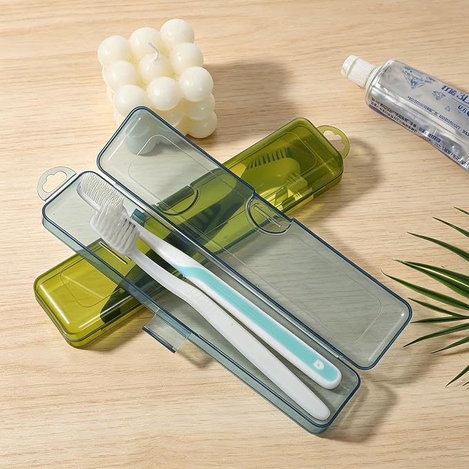 2 Pack Toothbrush Case for Traveling, Portable Toothbrush Travel Case with Breathable Holes Compact Toothbrush Holder for Travel Vacation Camping Gym Business Trips Office Cruise - Image 6