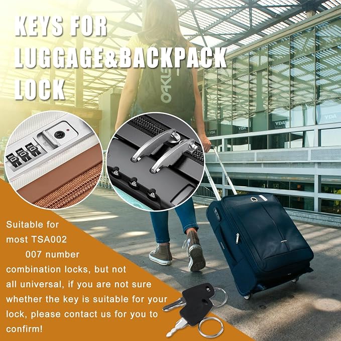 TSA Key 002 007Universal Lock Key Master Suitcase with 2Pcs Rings for Forgotten Password Combinations of Luggage Locks, Luggage Lock Password Combination Forgetting Solution - Image 5