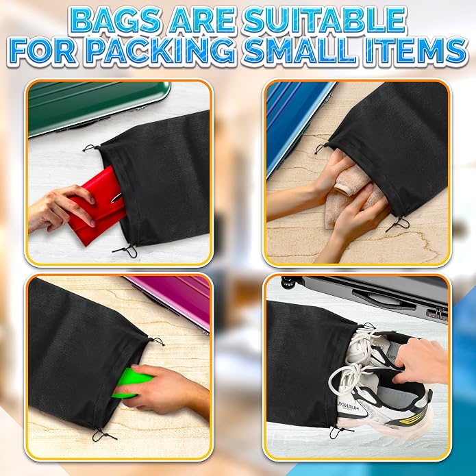 Travel Shoe Bags for Packing in Suitcase, 10 Pcs, Breathable Fabric | Shoe Bags for Travel, Non Woven Fabric, Drawstring, 15.75 x 11.80 in, Dust Proof, for Sneakers, Heels, Gym & Dance Shoes - Image 6