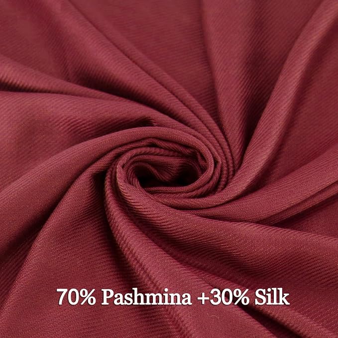 Soft Silky Pashmina Shawl Wraps Solid Colors Scarf for Wedding Evening Dresses - Image 2