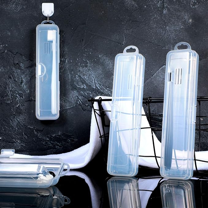 5 Pieces Portable Travel Toothbrush Case, Travel Toothbrush Holder Hard Plastic Dust Proof Container Toothpaste Box Holder, Clear - Image 5