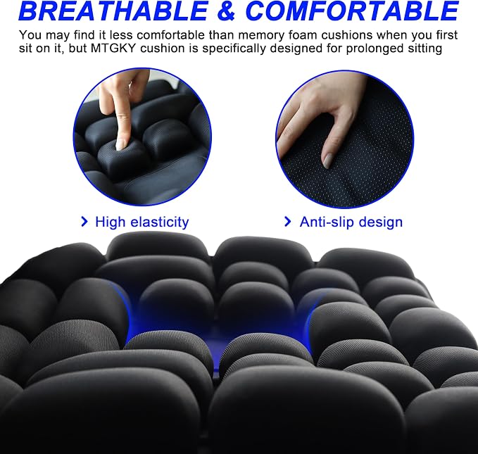 Sondor Travel Cushion,Portable & Adjustable Airplane seat Cushion for Long Flights,Inflatable Cushion for Wheelchair, Travel,Driving - Image 2